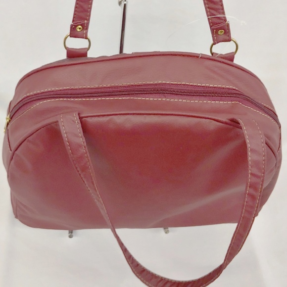 Keisha Satchel in Burgandy with Acccent Snake Prin - Picture 4 of 7
